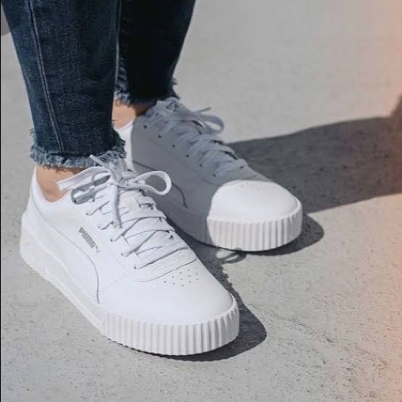 Puma Carina Women’s White Sneakers Size 10 - Picture 4 of 6